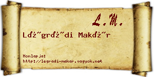 Légrádi Makár névjegykártya
